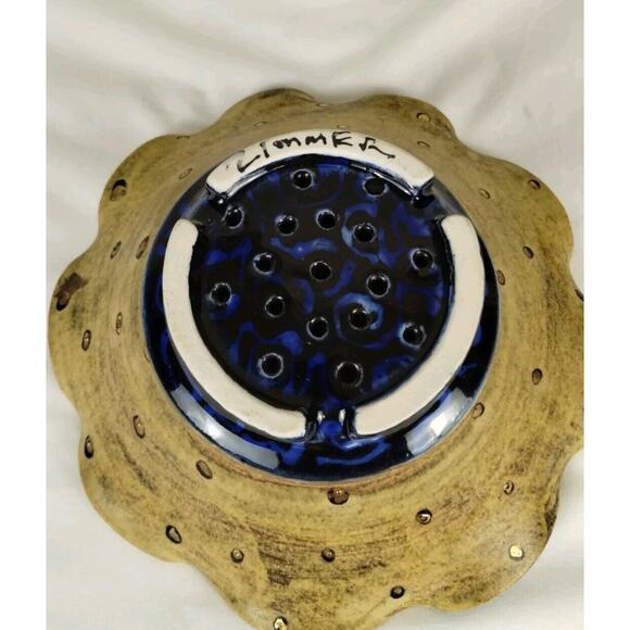 Glazed Stoneware Berry Bowl - Ceramic Colander - Handmade Sieve Pottery - Picture 4 of 5